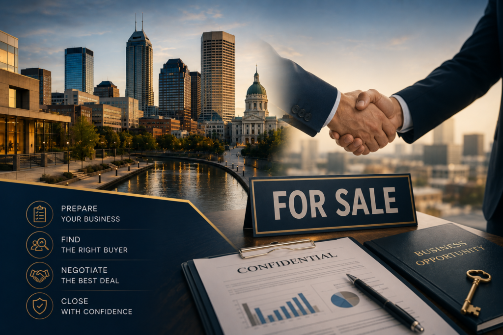 Business deal at sunset in Indianapolis