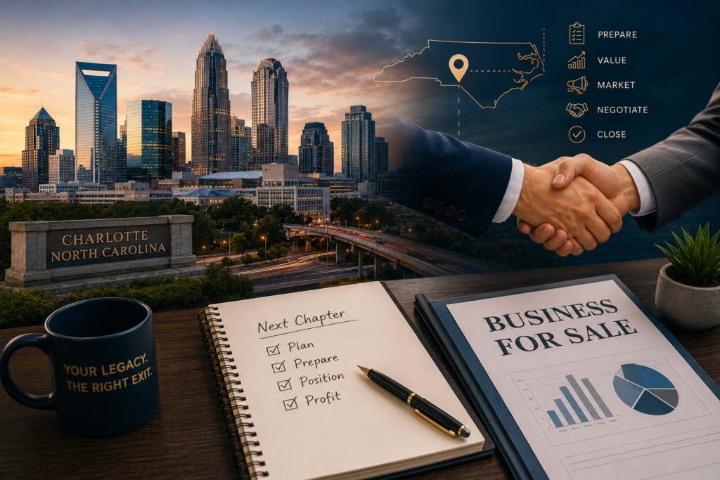 Business success in Charlotte at sunset
